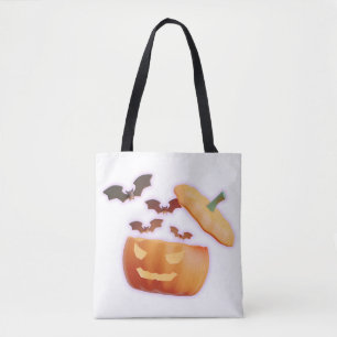 Pumpkin & Bats Vibes – Spooky Halloween Style Tote Bag