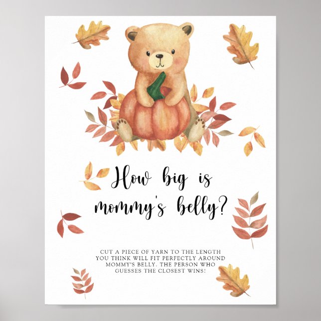 Pumpkin bear, How big is mommy's belly game Poster (Front)