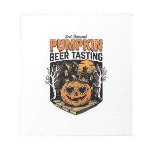 Pumpkin Beer Tasting Vintage Halloween Event Shirt Notepad