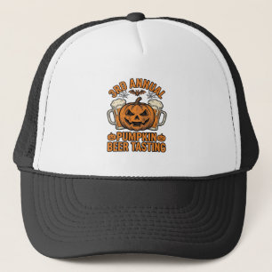 Pumpkin Beer Tasting Vintage Halloween Shirt Desig Trucker Hat