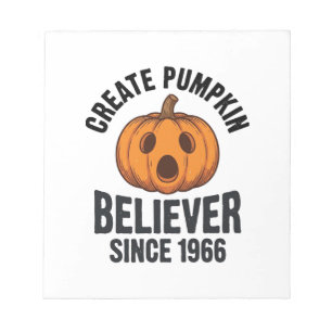 Pumpkin Believer Since 1966 Vintage Halloween Desi Notepad