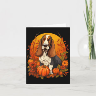 Pumpkin Bet Hound Dog Halloween Thanksgiving Card