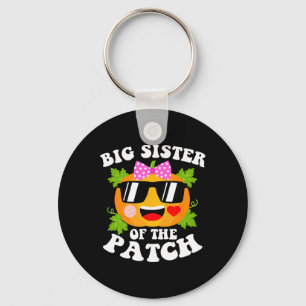 Pumpkin Big Sister Of The Patch Fun Halloween Fami Keychain