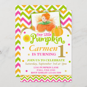 Pumpkin Birthday Invitation