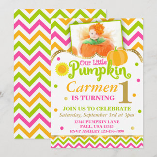 Pumpkin Birthday Invitation
