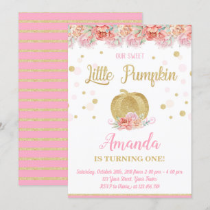 Pumpkin Birthday Invitation