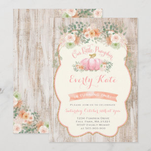 Pumpkin Birthday Invitation Rustic Pumpkin Party