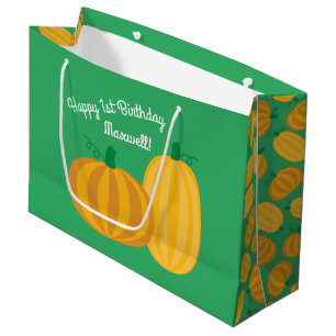 Pumpkin Birthday Party Kids Large Gift Bag