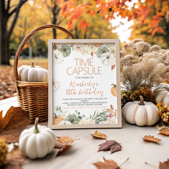 Pumpkin Birthday Time Capsule Sign (Creator Uploaded)