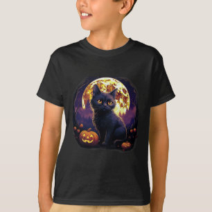 Pumpkin Black Cat Halloween Vintage Costume For Ad T-Shirt