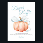 Pumpkin Blue Bow Diaper Raffle Table Sign Poster<br><div class="desc">Pumpkin blue bow diaper raffle poster. Choose a stylish picture frame for it and display in on the entry table.</div>