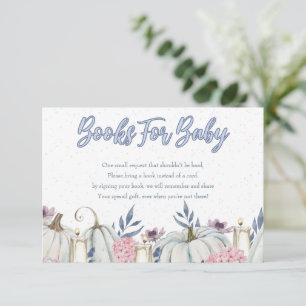 Pumpkin Blue Boy Baby Shower Books For Baby Card