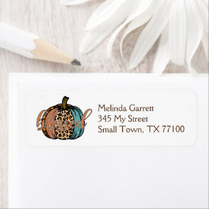 Pumpkin Blue Leopard Blessed Fall Thanksgiving