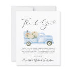 Pumpkin Blue Truck Baby Boy Shower Thank You Card