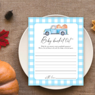 Pumpkin blue truck - Baby bucket list game