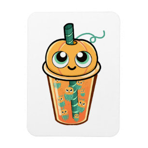 Pumpkin Boba Jellyfish Magnet