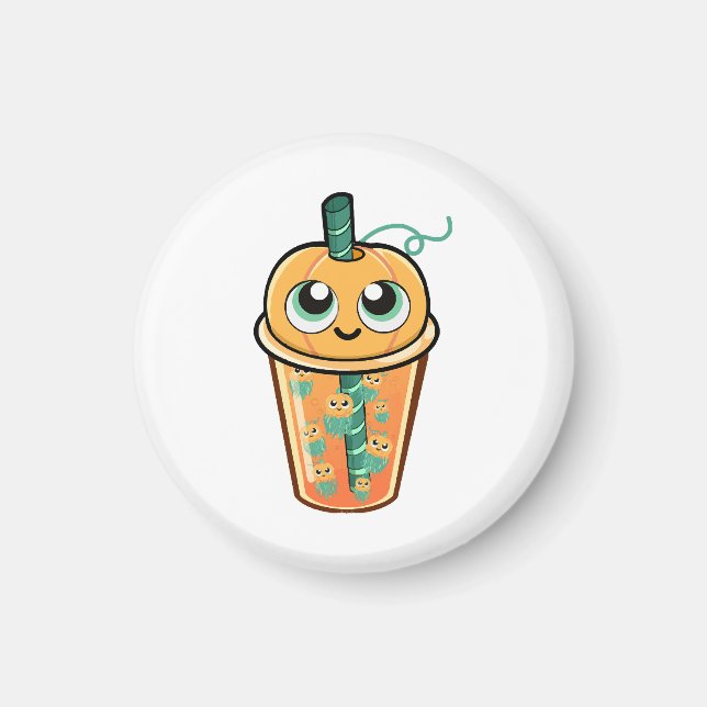 Pumpkin Boba Jellyfish Magnet (Front)