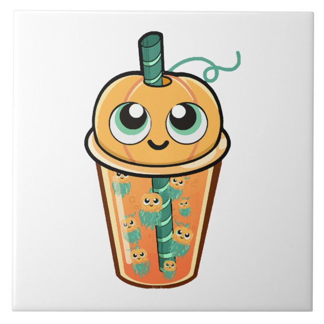 Pumpkin Boba Jellyfish Tile (Front)