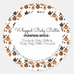 Pumpkin Body Butter Bath Branding Packaging Classic Round Sticker
