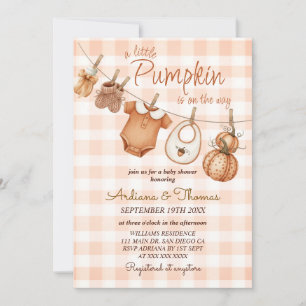 Pumpkin Boho Baby Shower  Invitation