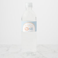 Pumpkin Boho Blue Gingham Water Bottle