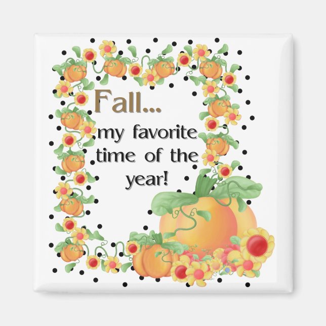 Pumpkin Border - Fall My Favourite Magnet (Front)