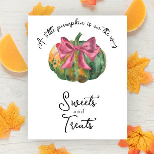 Pumpkin bow baby shower Sweets and treats Poster