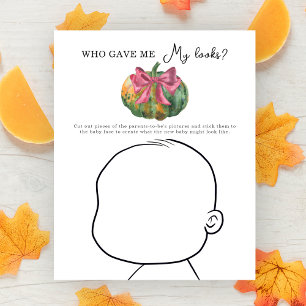 Pumpkin bow baby shower Who gave me My looks?