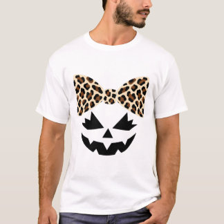Pumpkin Bow Jack O Lantern Halloween T-Shirt