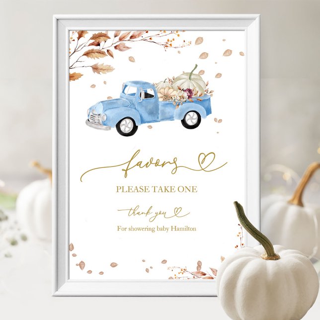 Pumpkin Boy Fall Baby Shower Favours Sign (Creator Uploaded)