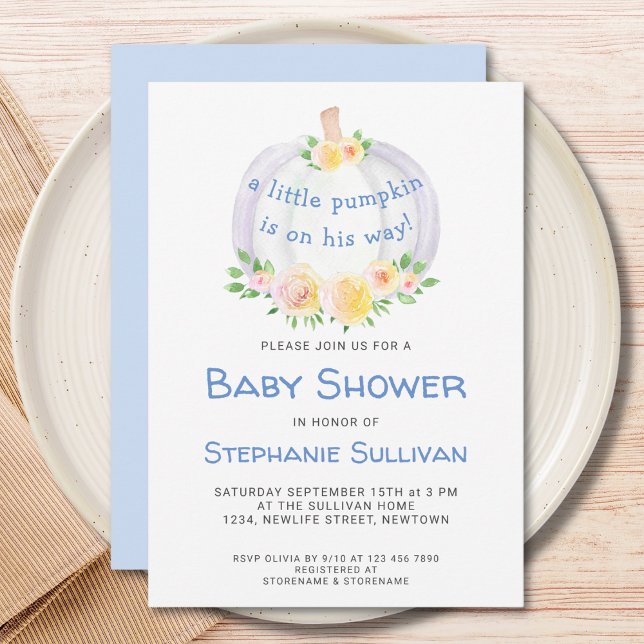 Pumpkin Boys Baby Shower Invitation (Creator Uploaded)
