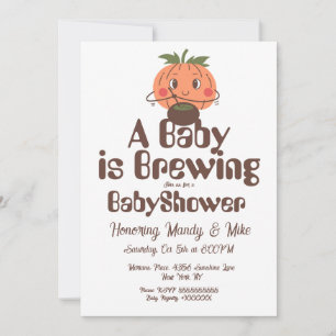 Pumpkin Brewing Baby Shower Halloween Party  Invitation