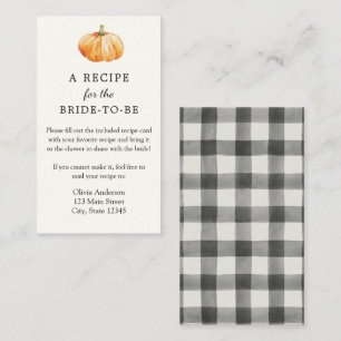 Pumpkin Bridal Recipe Request Enclosure Card