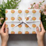 Pumpkin Bridal Shower Wedding Orange White  Wrapping Paper<br><div class="desc">Pumpkin Bridal Shower Wrapping Paper with watercolor pumpkin, rustic floral Sunflower Fall Bridal Shower, Wedding, Rehearsal Dinner, Couple's Shower. Use personalize this template option to change the text | Use customize further option to change the text style, size and colour if required. Check out our store collection below for more...</div>