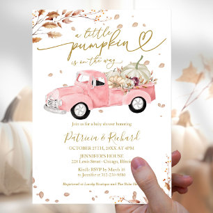 Pumpkin Budget Fall Girl Baby Shower Invitation Flyer
