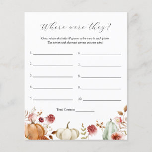 Pumpkin Burgundy Floral Where Were They Game