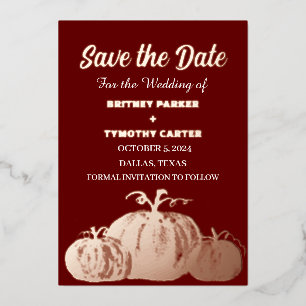 Pumpkin Burgundy Rose Gold Photo QR Code Wedding