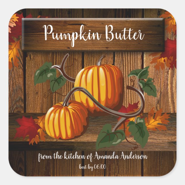 Pumpkin Butter Sq Canning Label (Front)