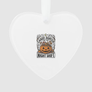 Pumpkin Candy Bucket Vintage Halloween Engraving D Ornament