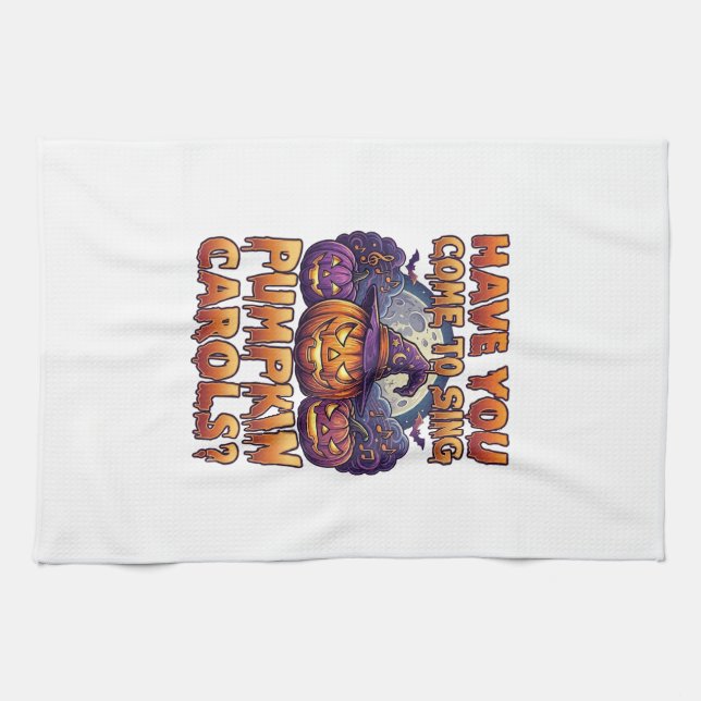 Pumpkin Carols Halloween Witch Hat Jack Lantern Ba Kitchen Towel (Horizontal)