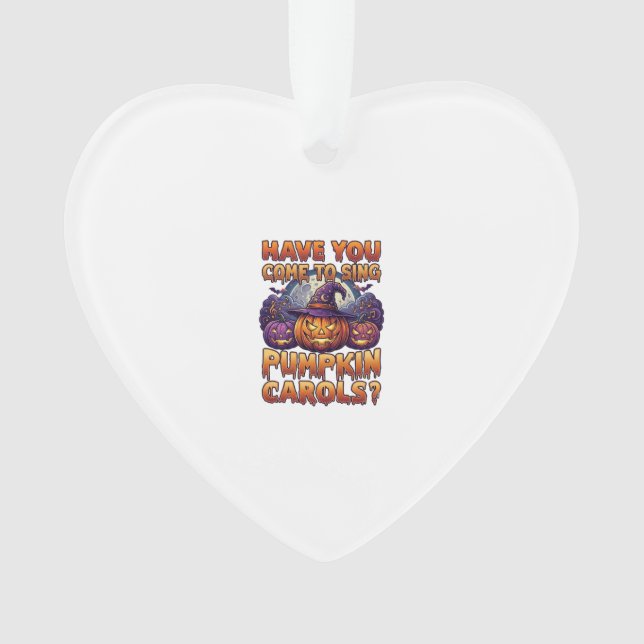 Pumpkin Carols Halloween Witch Hat Jack Lantern Ba Ornament (Front)