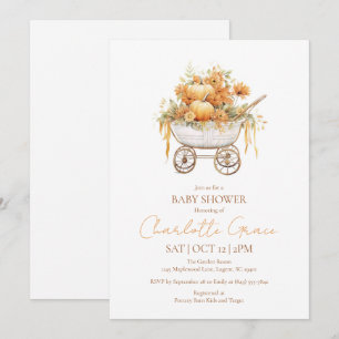 Pumpkin Carriage Baby Shower Invitation