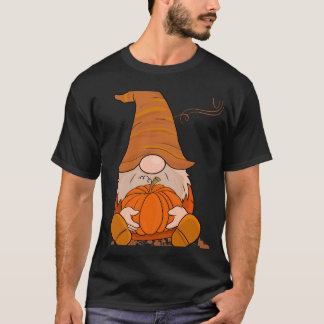 Pumpkin Carrying Elf Celebrating Halloween T-Shirt