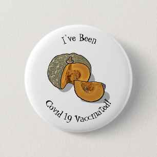 Pumpkin cartoon illustration 2 inch round button