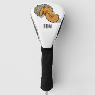 Pumpkin cartoon illustration  golf head cover
