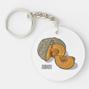 Pumpkin cartoon illustration keychain