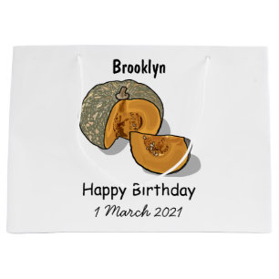 Pumpkin cartoon illustration large gift bag