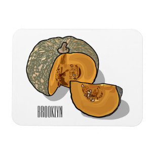 Pumpkin cartoon illustration magnet