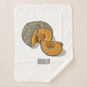 Pumpkin cartoon illustration sherpa blanket