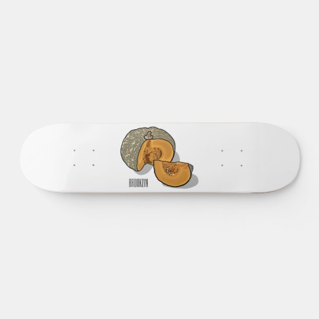 Pumpkin cartoon illustration  skateboard (Horz)